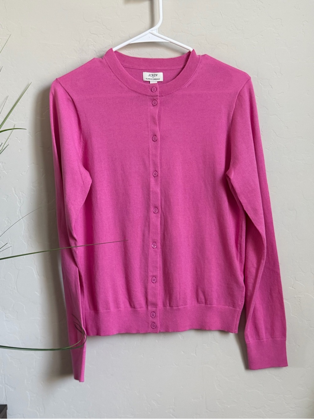 J.Crew Factory Classic Cardigan Sweater Pink 100% Cotton Size Medium NWT